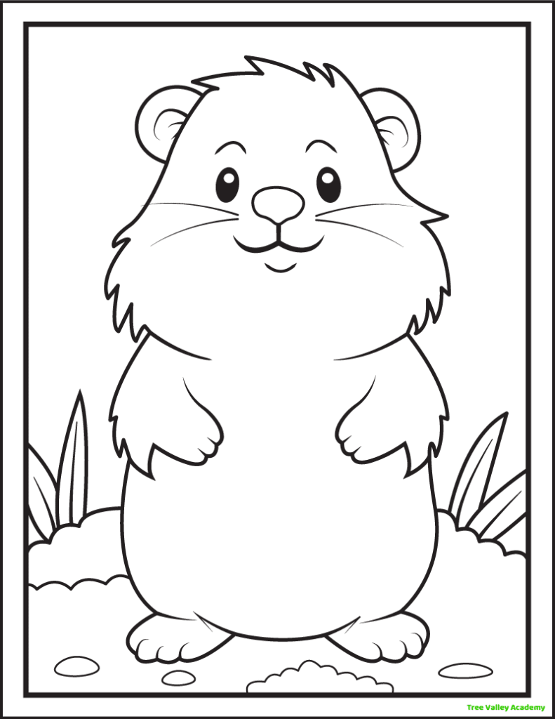 8 groundhog day coloring pages - tree valley academy